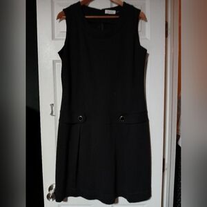 Black Dress with Button Accents